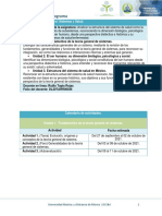 Cronograma de Actividades Sistemas y Salud