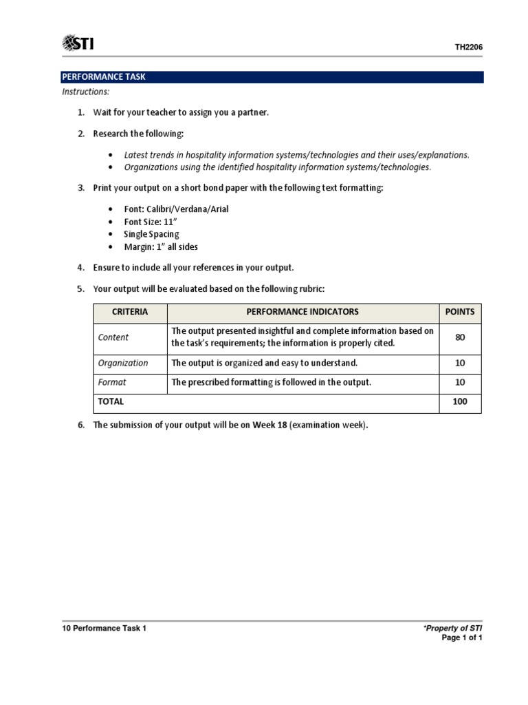 10 Performance Task 1 | PDF