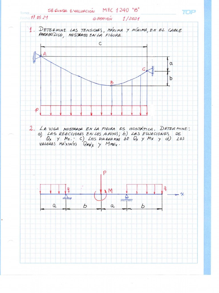 Mec 1240 B Segunda Evaluación 17 Mayo 2021 | PDF