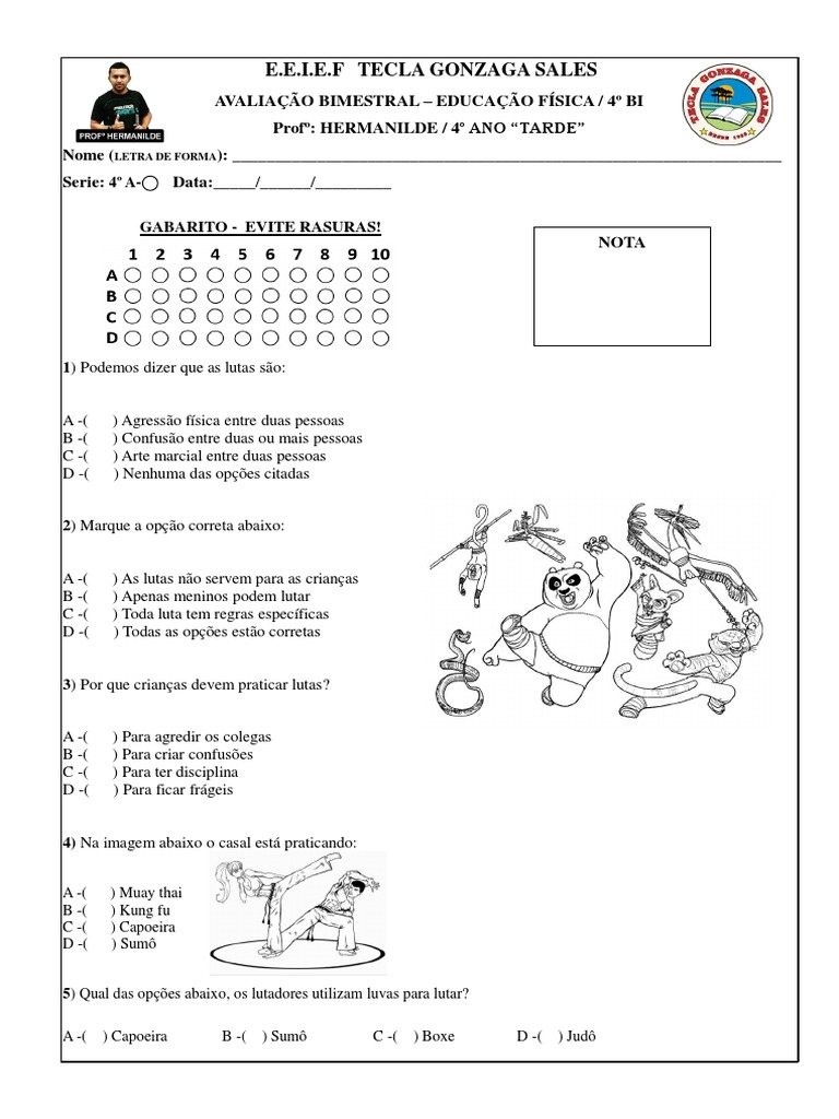 Atividade sobre Regras de Jogo - 7º Ano - 8º Ano - 9º Ano - Com gabarito