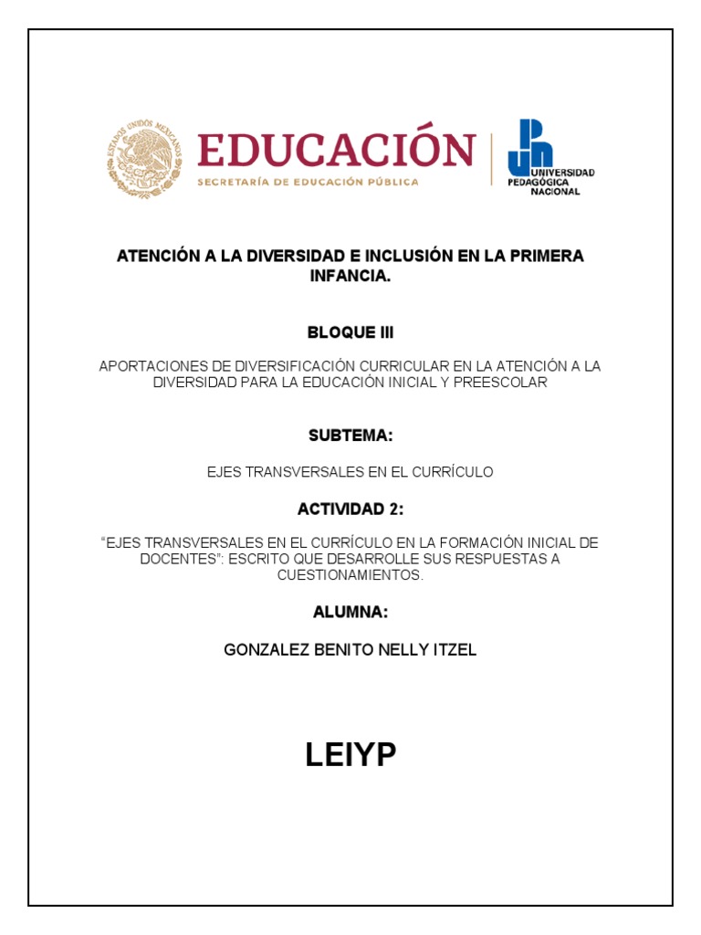 Atención A La Diversidad e Inclusión en La Primera Infancia 3 | PDF ...
