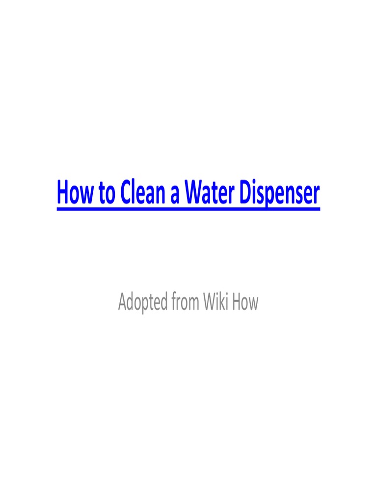How To Clean A Water Dispenser PDF