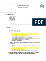 Preguntas de Metodología de La Investigación