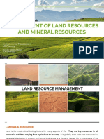 Management of Land, Mineral Resources