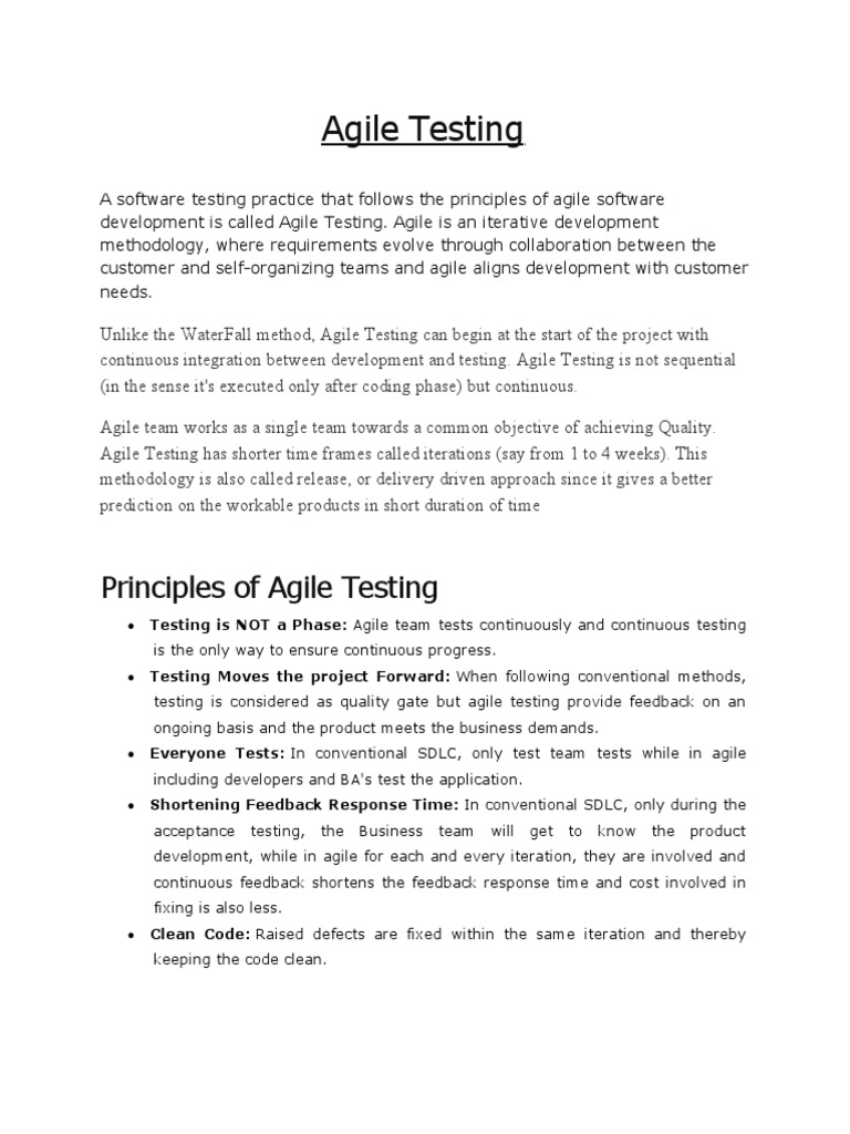 Agile Testing for Software Teams | PDF | Agile Software Development ...