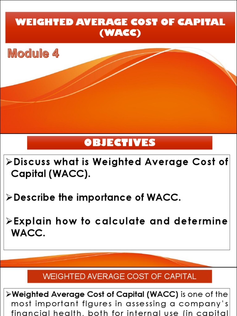 Module 4 Wacc Pdf Cost Of Capital Capital Structure