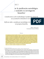 Reflexión Sobre La Justificación Metodológica Del Uso de Animales en Investigación Biomédica