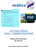 BPF... MATEMÁTICA. Teoria Tema 1 Nros Racionales. 24 Enero 2022