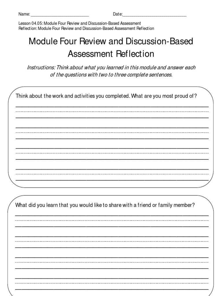 Module Four Review and Discussion Based Assessment Reflection