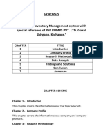 Inventory Management Study of PSP Pumps