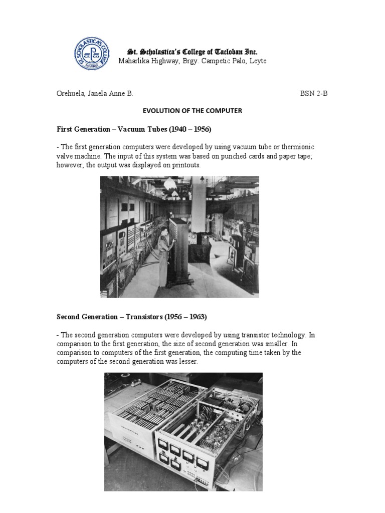 Evolution of Computer Generations | PDF | Technology & Engineering ...