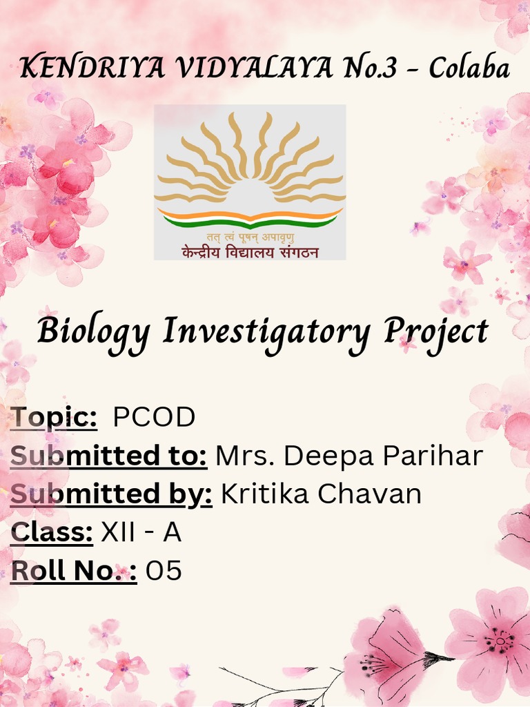 PCOD: Biology Project for Class 12 | PDF | Polycystic Ovary Syndrome ...
