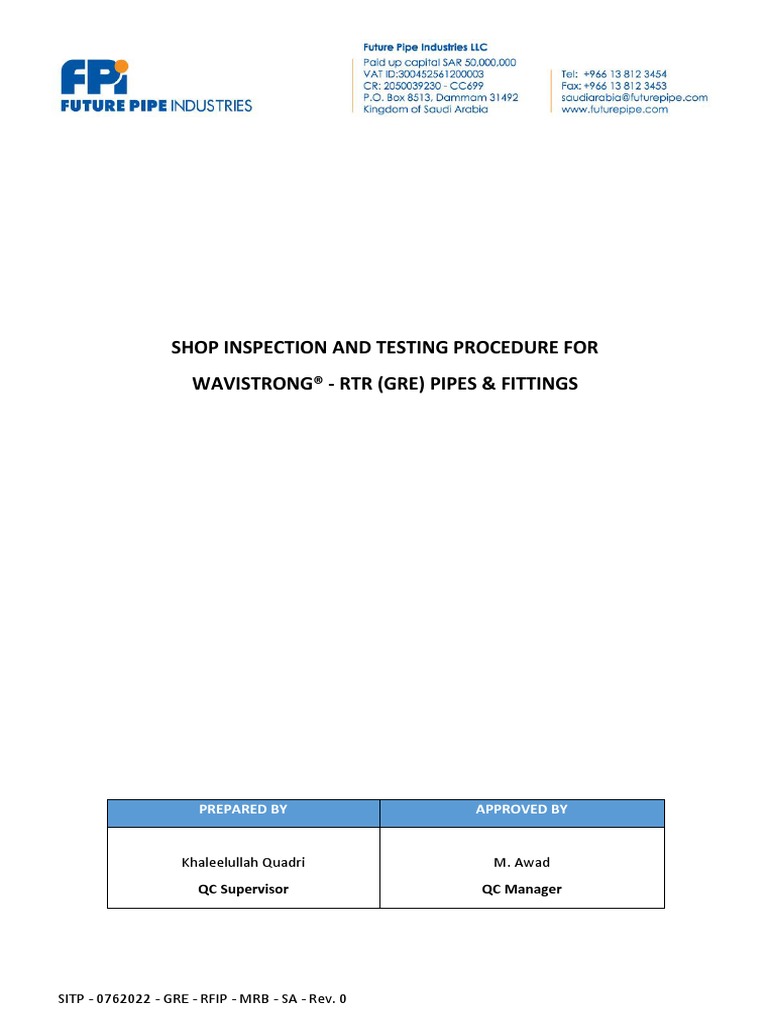 SITP - 0762022 GRE RFIP MRB SA Rev. 0 | PDF | Differential Scanning ...