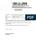 Surat Keterangan Kerja STAFF ADMIN CV Indotrust Media