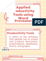 Lesson 4.1 Applied Productivity Tools Word Processing