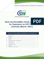 GST Portal Updates Jan-Mar 2021