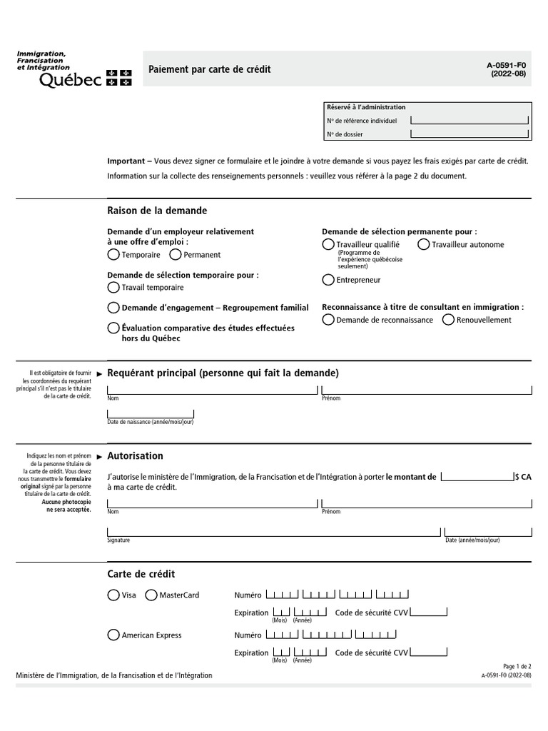 Formulaire de paiement A-0591-F0 | PDF | American Express