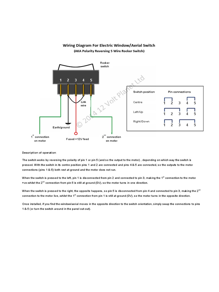 12V Electric Window & Aerial Switch Wiring Diagram | PDF | Switch