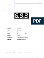 XLITX Blue 3-Digit LED 7-Segment Display 0.28-inch Common-Anode