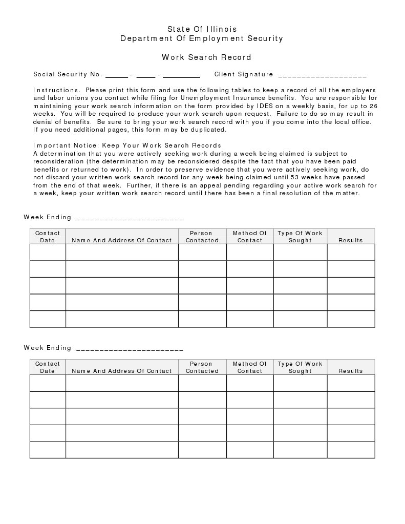 Ides Work Search Form Pdf