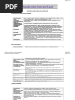 Procedure For Import and Export