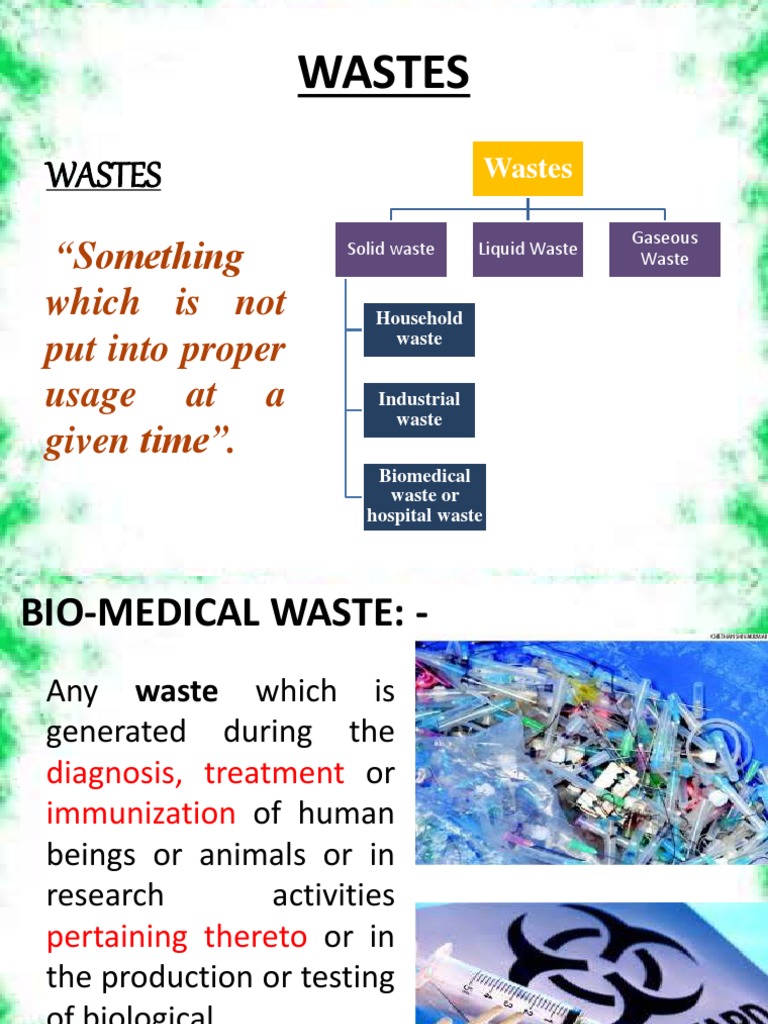 BioMedical Waste Management PDF Waste Infection