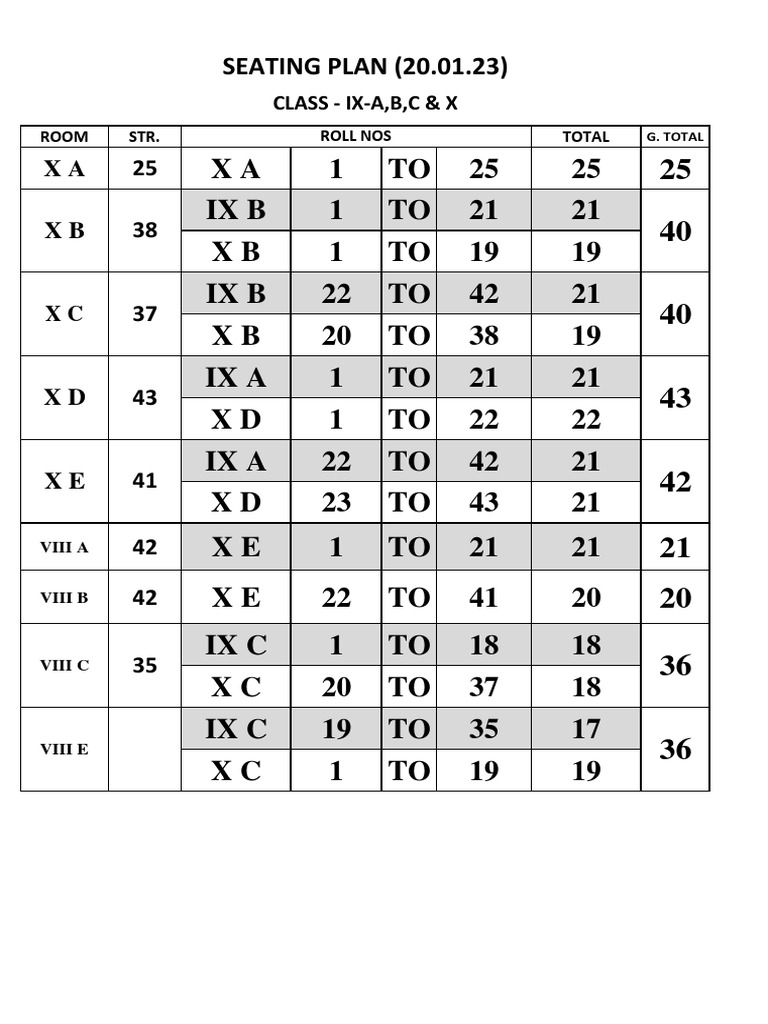 Seating Plan IxA, B, C & X (20.01.23) PDF