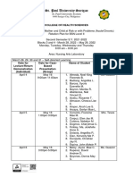 Care of Mother and Child With Complications Rotation Plan