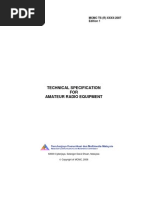 Technical Specification For Amateur Radio Equipment