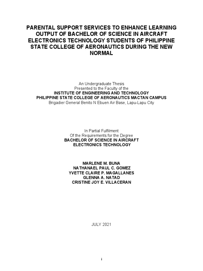 Parental Support for BSAET Learning Output | PDF | Sampling (Statistics ...
