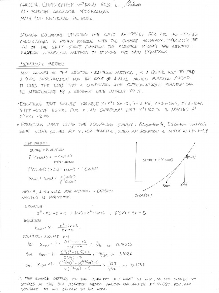 A1 Scientific Calculator Specifications GARCIA PDF