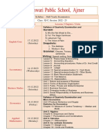 Maheshwari Public School Half Yearly Exam Syllabus Class 11 Session 2022-23