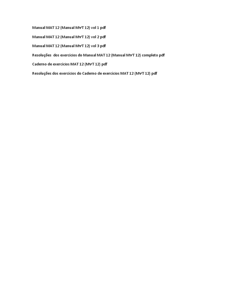 Resoluções do Manual MAT 12 Completo | PDF