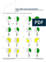 Grade 3 Comparing Fractions Same Denominator e