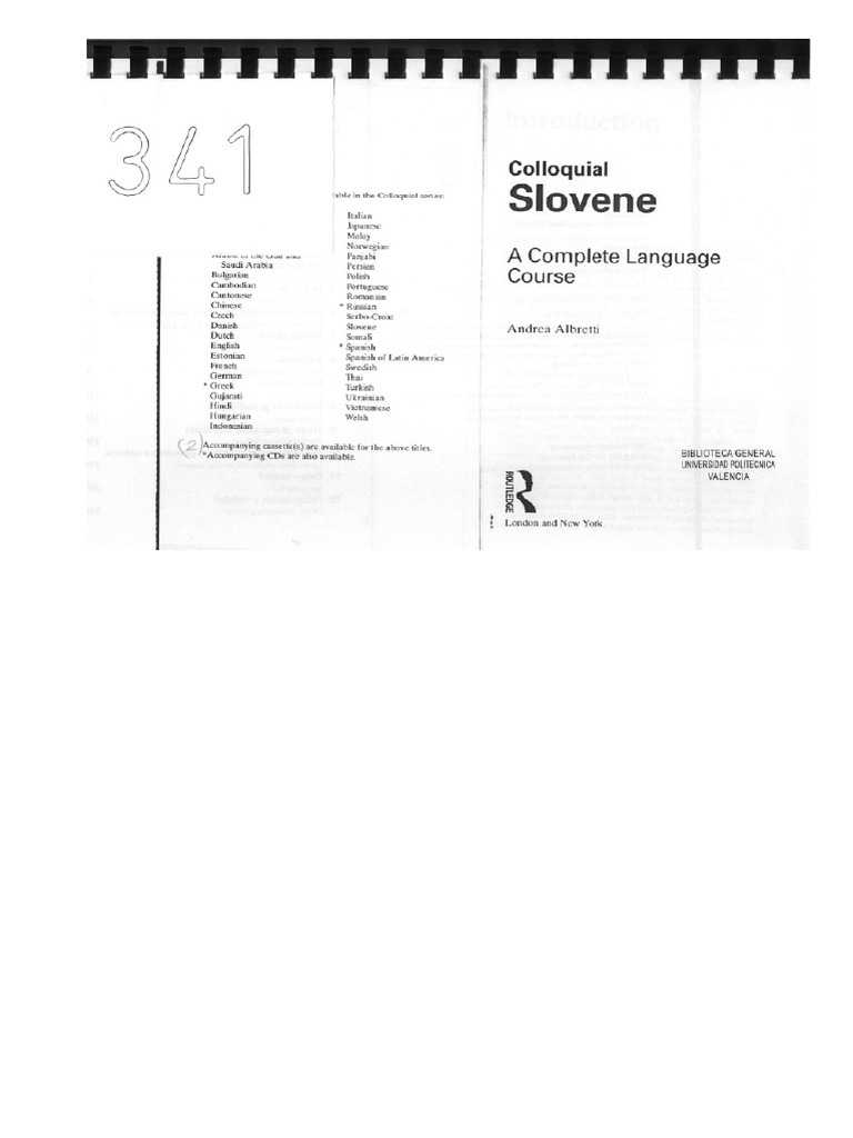Colloquial Slovene - A Complete Language Course PDF | PDF