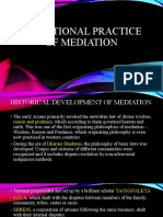 Traditional Practice of Mediation in India