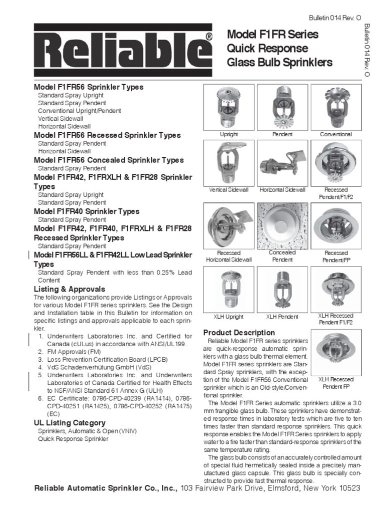 Ficha Sprinklers PDF Fire Sprinkler System Valve