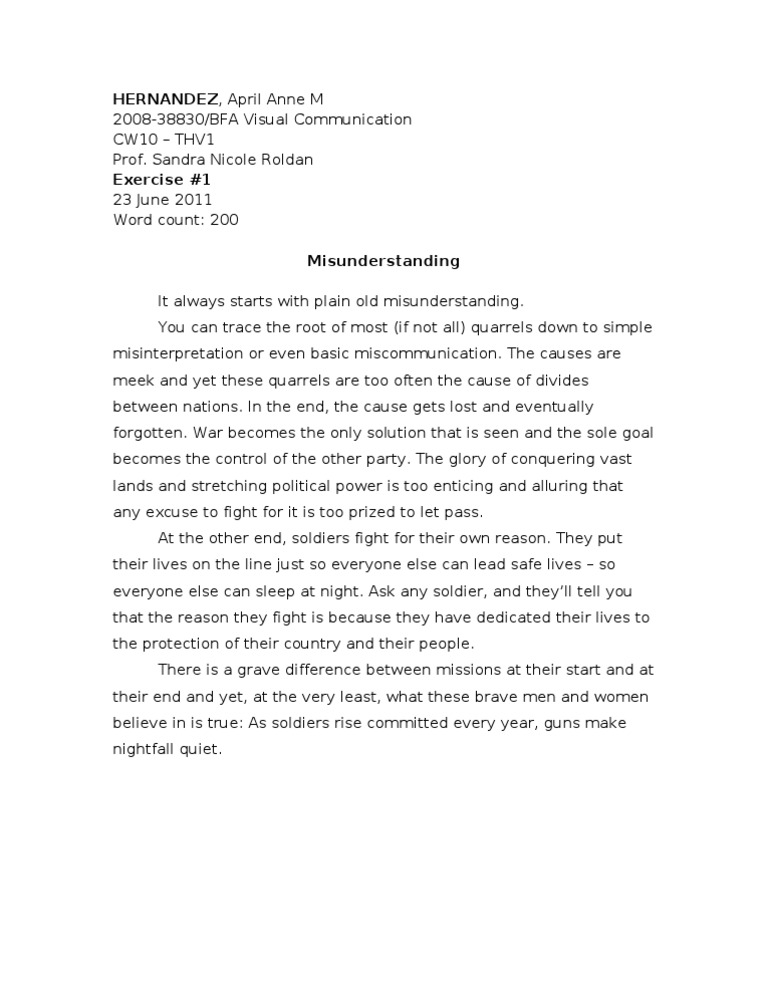 The Roots of Misunderstanding in War | PDF