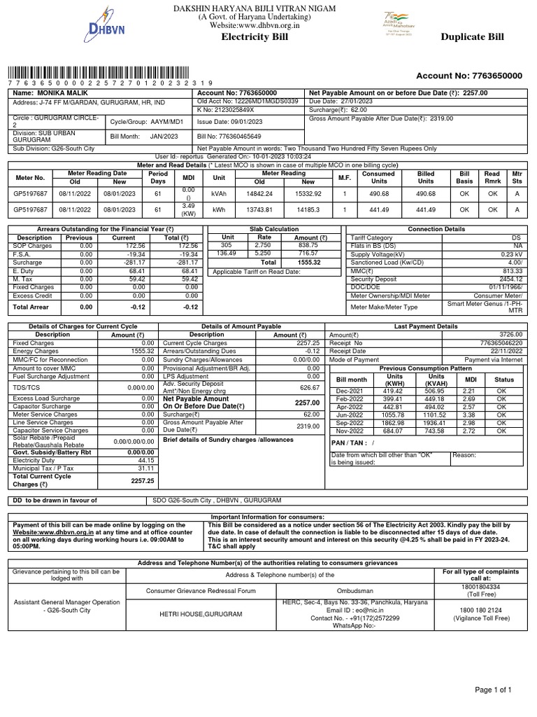 DHBVN Download Free PDF Fee Rebate (Marketing)