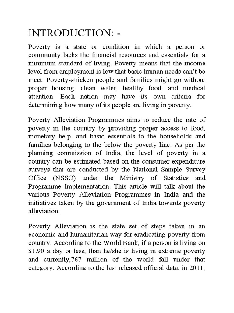 Poverty Alleviation Initiatives in India | PDF | Poverty | Poverty ...