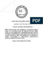 Documento de Precalificación - Precalificación No.01-2021