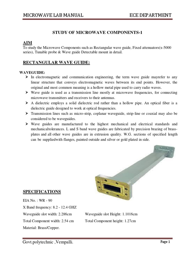 洋書 Microwave Component Mechanics Study of Micro Wave Components-1 | PDF | Waveguide | Microwave
