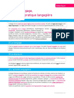 Didactique Franc3a7ais Fiche 14 Langue Langage Discours Et Pratique Langagic3a8re