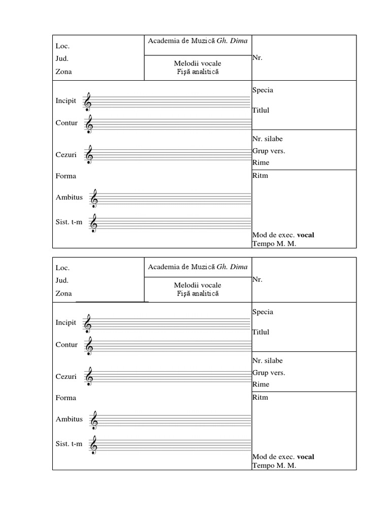 Fisa Analitica Model | PDF