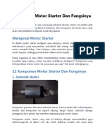 Komponen Motor Starter Dan Fungsinya