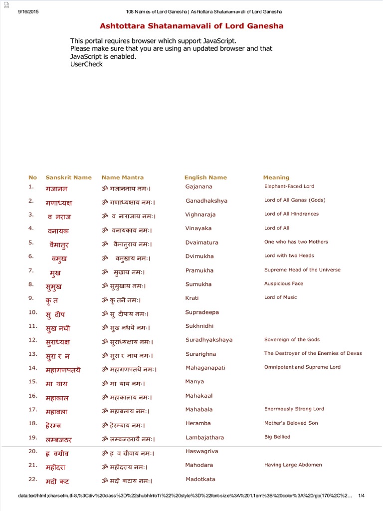 Dokumen Tips 108 Names of Lord Ganesha Ashtottara Shatanamavali of