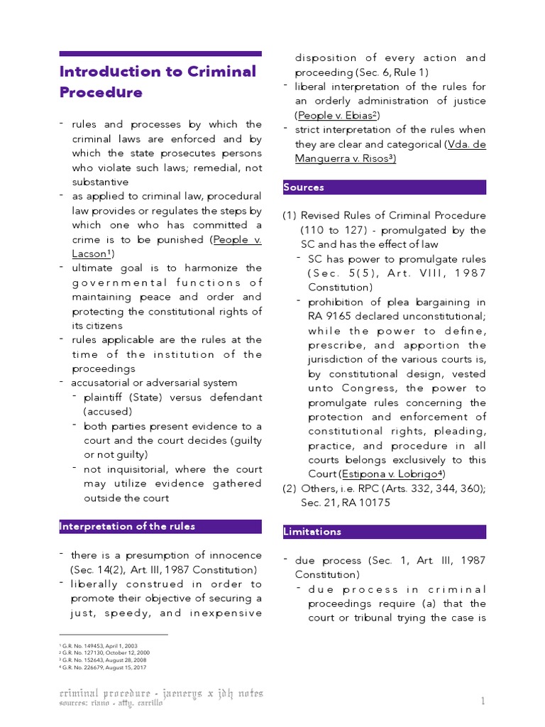 Overview of Criminal Procedure Rules | PDF | Prosecutor | Jurisdiction