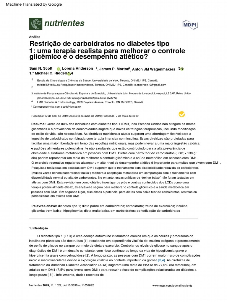 Carbohydrate Restriction in Type 1 Diabetes A Realistic Therapy For