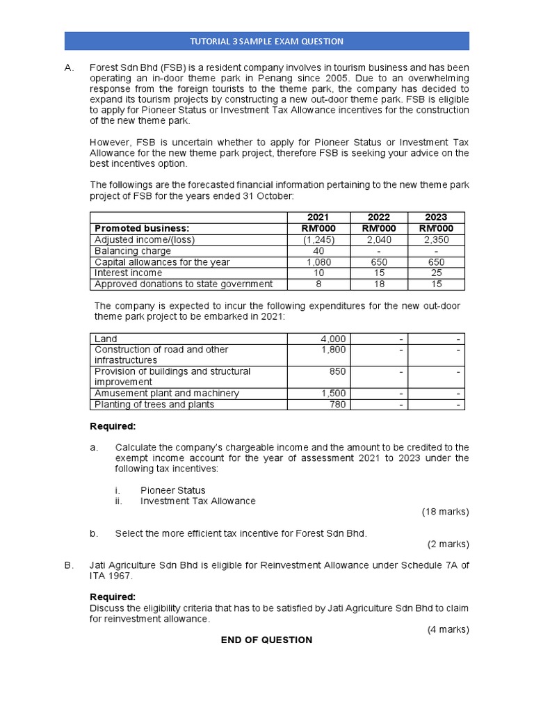 FSB Tax Incentives Analysis: Pioneer vs ITA | PDF | Finance & Money ...