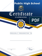 Certificate of Appreciation